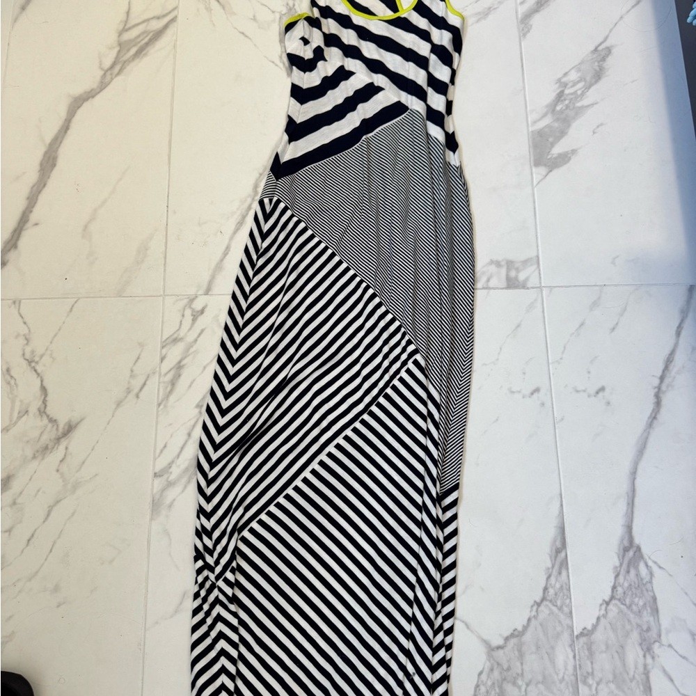 Striped Navy and White Maxi Dress